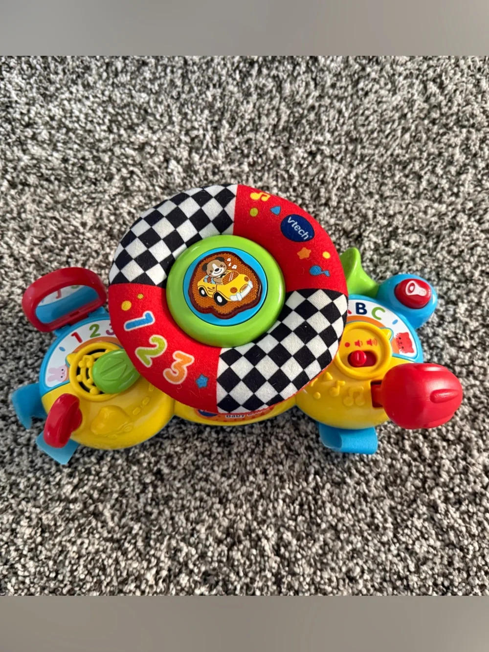 VTech Interactive Kids Steering Wheel Toy in Red, Yellow & Blue